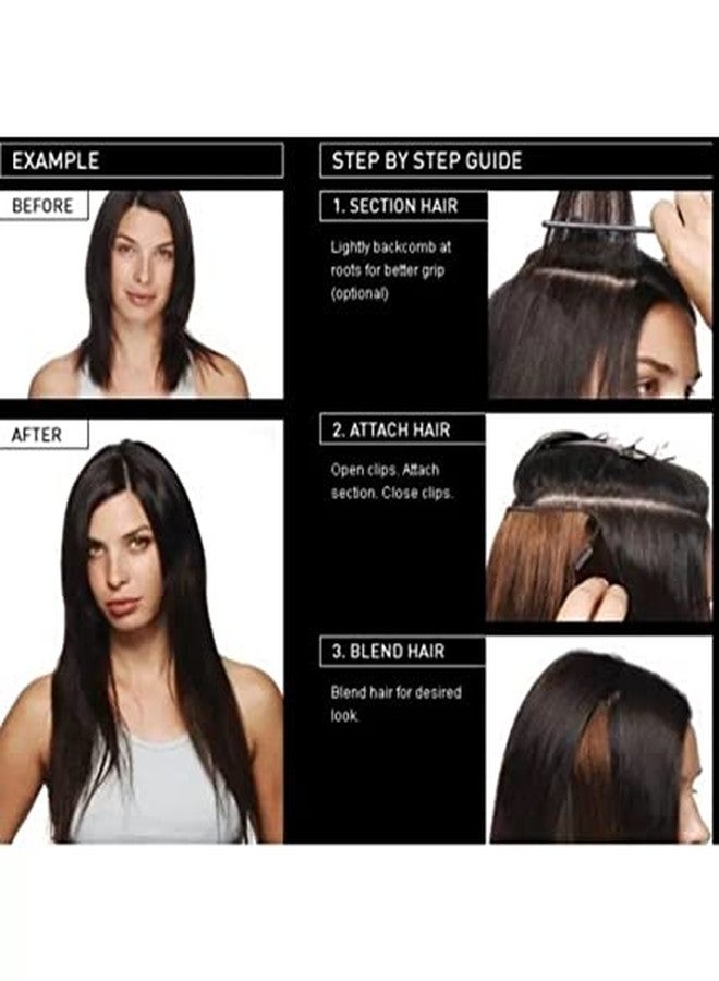 BeatStock,Women's Natural Light Brown with Golden Touch Straight Hair Extensions in 24 inch,5 Clips Head in 1 Piece Increase Hair Length - Image 3