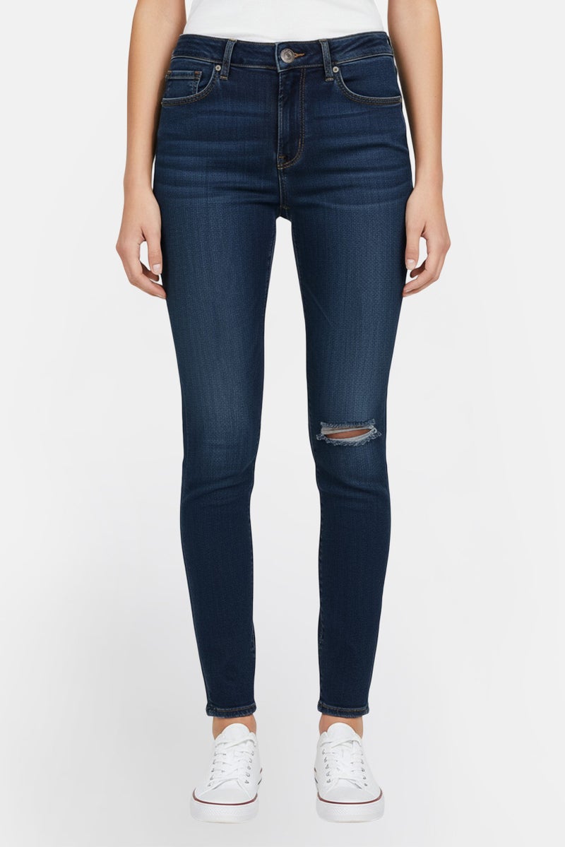 Levi's جينز نسائي ضيق مغسول وقابل للتمدد، أزرق - Image 1