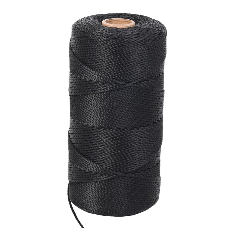 ANMOFLY Mason Line String, 1000ft #18 UV-Resistant Black Nylon String, 1.3mm Thick Durable Construction and Heavy-Duty Layout Line for Gardening, Tomato Twine, Strong Polyester Thread - Image 1