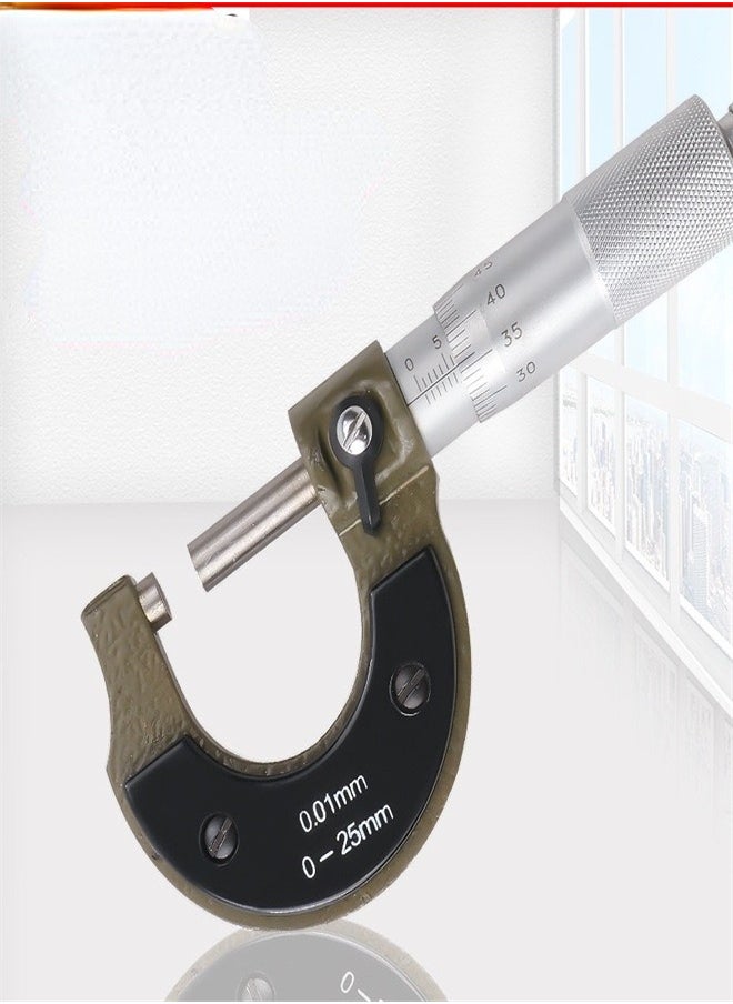 Generic - Outside Micrometer Baked-enamel Finished Vernier Scale Graduation Premium Precision Machinist Tools External Metric Gauge Micrometer - Image 1