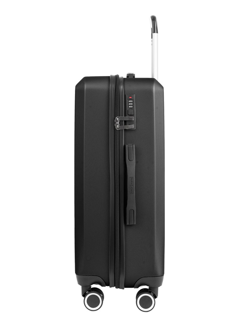 PARAJOHN حقيبة سفر متوسطة Nexus بحجم 24 بوصة - حقيبة صلبة خفيفة الوزن من ABS بوزن 20 كجم مع 4 عجلات دوارة وقفل، سوداء - Image 2