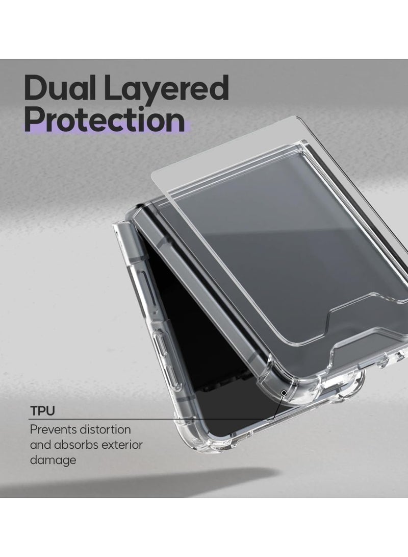 Case for Samsung Galaxy Z Flip 7, Premium Transparent Crystal Clear Hard Back Phone Case Shock Absorbent Reinforced TPU Bumper Corner for Samsung Galaxy Z Flip 7 5G - Image 2