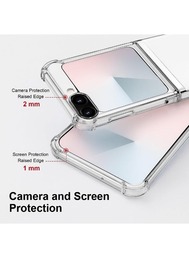 Case for Samsung Galaxy Z Flip 7, Premium Transparent Crystal Clear Hard Back Phone Case Shock Absorbent Reinforced TPU Bumper Corner for Samsung Galaxy Z Flip 7 5G - Image 3