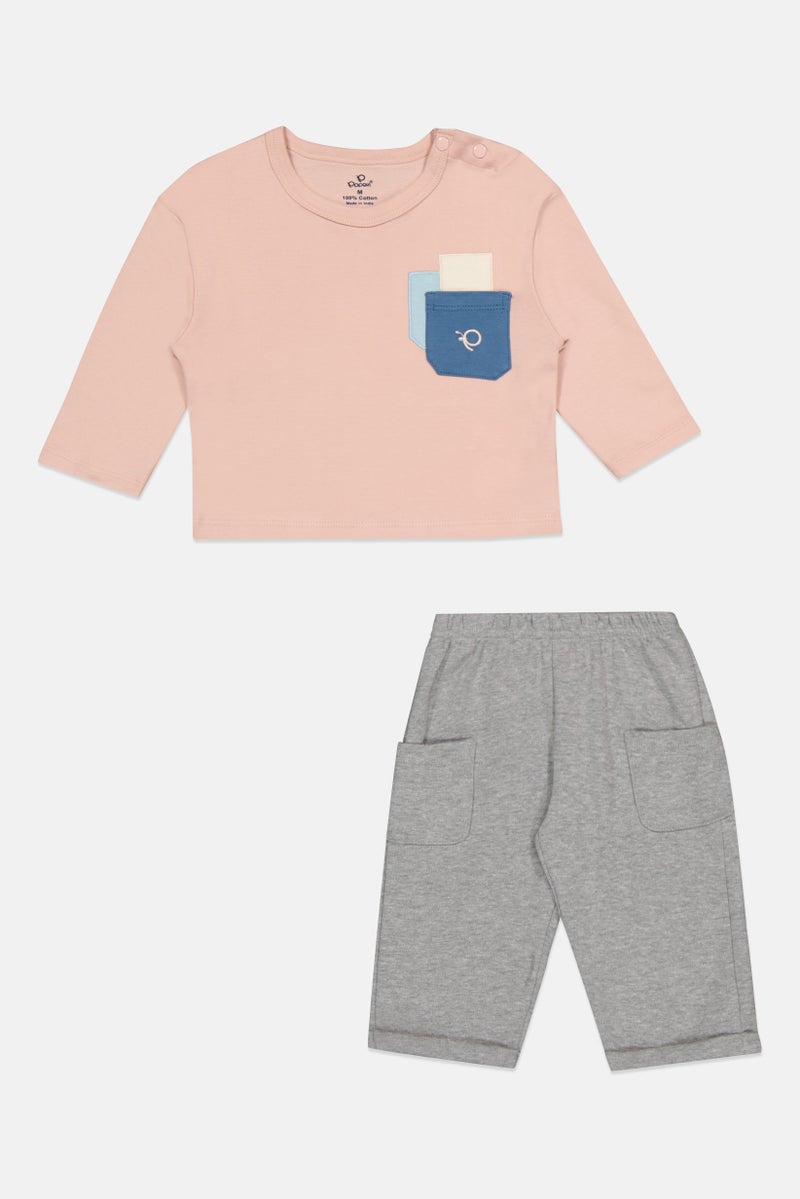 POPEES Toddlers Boy 2Pcs Graphic Print Top And Pants Set, Multicolor - Image 2