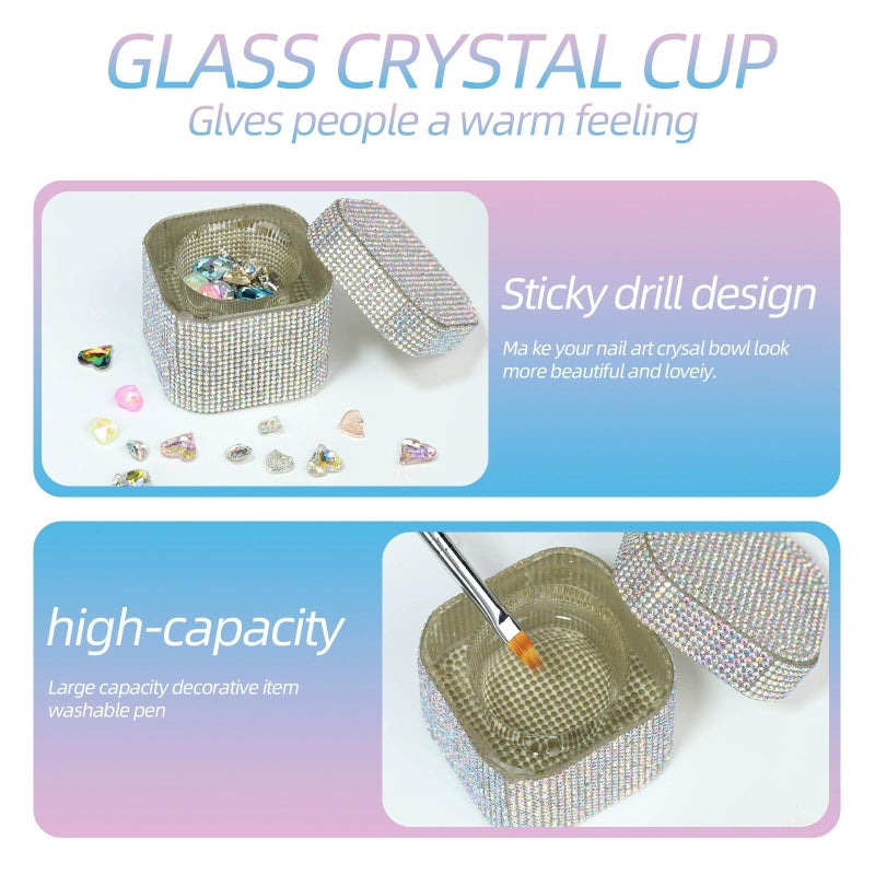 Nail Crystal Pen Wash Cup Gold - Image 5