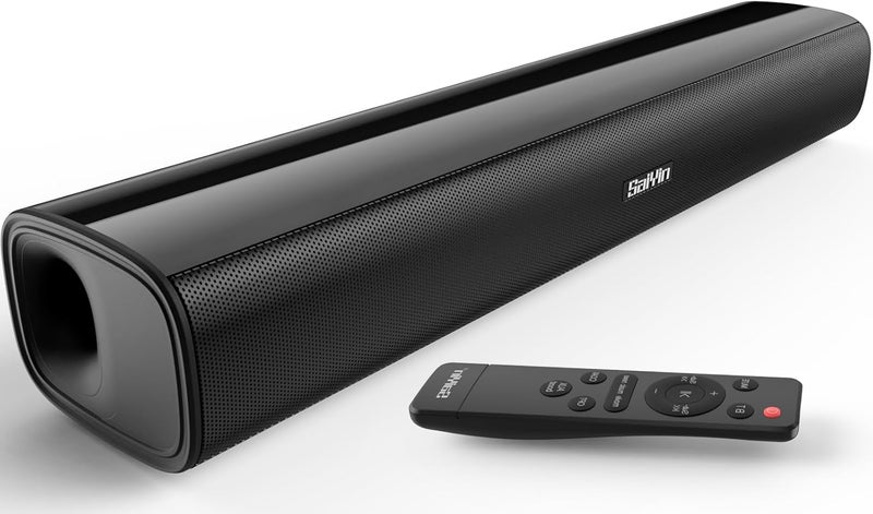 سايين ساوند بار (Saiyin Sound Bar)، شاشة صوتية بحجم 17 بوصة مخصصة للتلفزيونات الذكية، تدعم تقنية بلوتوث 5.3 والاتصال البصري والمدخلات الخارجية (AUX)، مناسبة للاستخدام مع التلفزيونات وأجهزة الكمبيوتر وأجهزة الألعاب وأجهزة العرض، تتميز بتصميم قابل للتثبيت على الحائ�� وحجمها الصغير للغاية. - Image 1