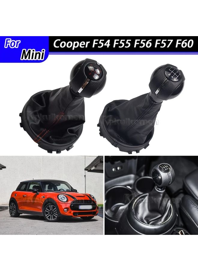 For Mini Cooper F54 F55 F56 F57 F60 Manual 6 Speed Gear Shift Knob Lever Head With Red Transmission Dust Cover - Image 1