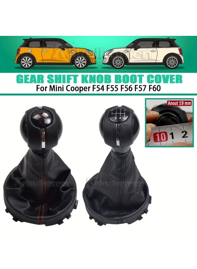 For Mini Cooper F54 F55 F56 F57 F60 Manual 6 Speed Gear Shift Knob Lever Head With Red Transmission Dust Cover - Image 3