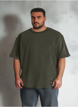 Khaki Oversize/Wide Cut Crew Neck Basic Plus Size T-Shirt - pzsku/ZDBA902AD629DC31B8177Z/45/_/1739718410/4de6619b-055c-4db9-af57-9df581ba913c