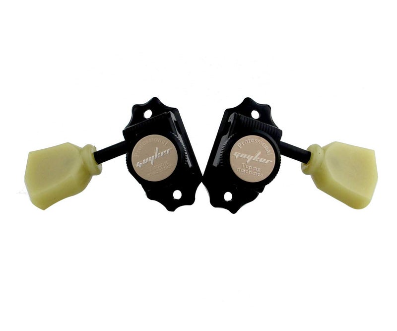 Guyker Locking Guitar Machine Heads (3R + 3L) â€“ 1:15 Ratio Lock String Vintage Deluxe Tuning Key Pegs Tuners Set Replacement for Electric, Acoustic or Folk Guitars - Black - Image 4