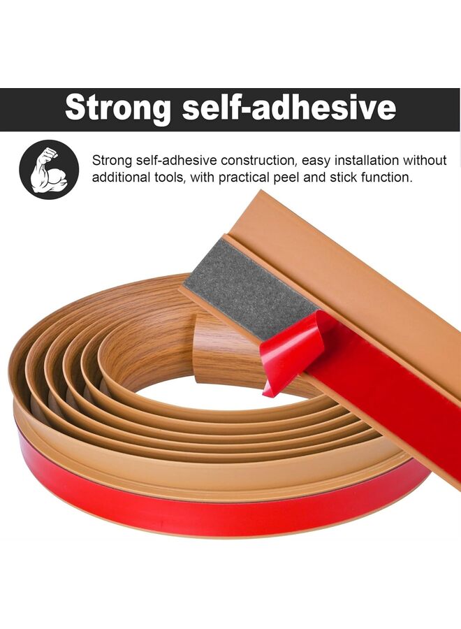 10Ft Carpet Floor Transition Strip, Self Adhesive Floor Edging Trim Strip, PVC Threshold Cover for Doorway, Floor Divider Strip Suitable for Threshold Height Less Than 5 mm (Color : LI - Image 3