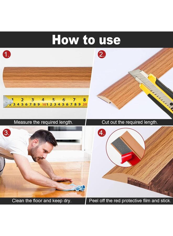 10Ft Carpet Floor Transition Strip, Self Adhesive Floor Edging Trim Strip, PVC Threshold Cover for Doorway, Floor Divider Strip Suitable for Threshold Height Less Than 5 mm (Color : LI - Image 5