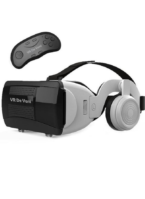 VR Headset by De Vani with Remote Control White Color