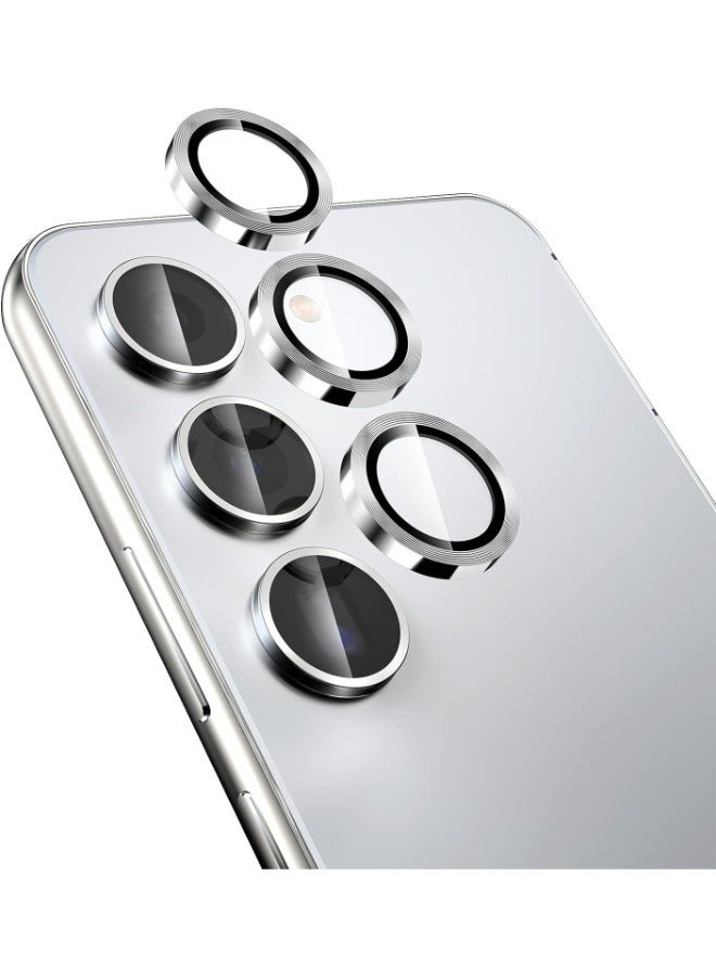 Camera Lens Protector for Samsung Galaxy S25 / S25 Plus (Silver) Single Ring Cover 9H Tempered Glass HD 1 Set - Silver