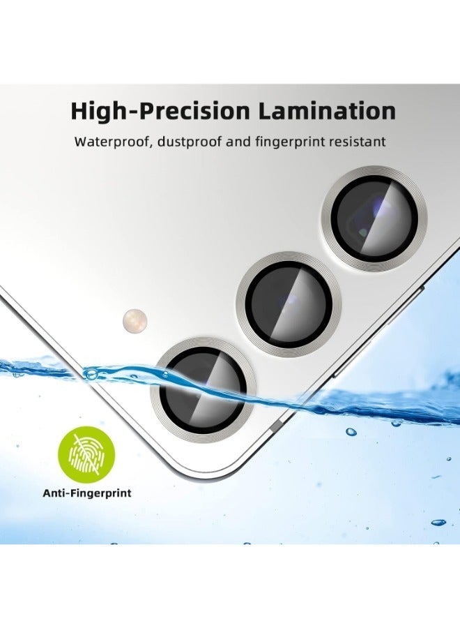 Camera Lens Protector for Samsung Galaxy S25 / S25 Plus (Silver) Single Ring Cover 9H Tempered Glass HD 1 Set - Silver