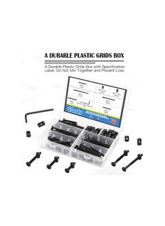 Glarks Glarks 120Pcs M6x40/50/60/70/80mm Black Hex Socket Cap Bolt and Barrel Nut Assortment Kit for Crib Baby Bed Cots Furniture  - Image 5