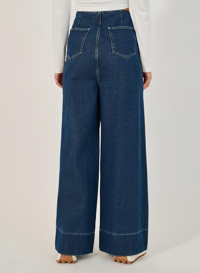 ستايلي جينز واسع بخصر مرتفع - Image 4