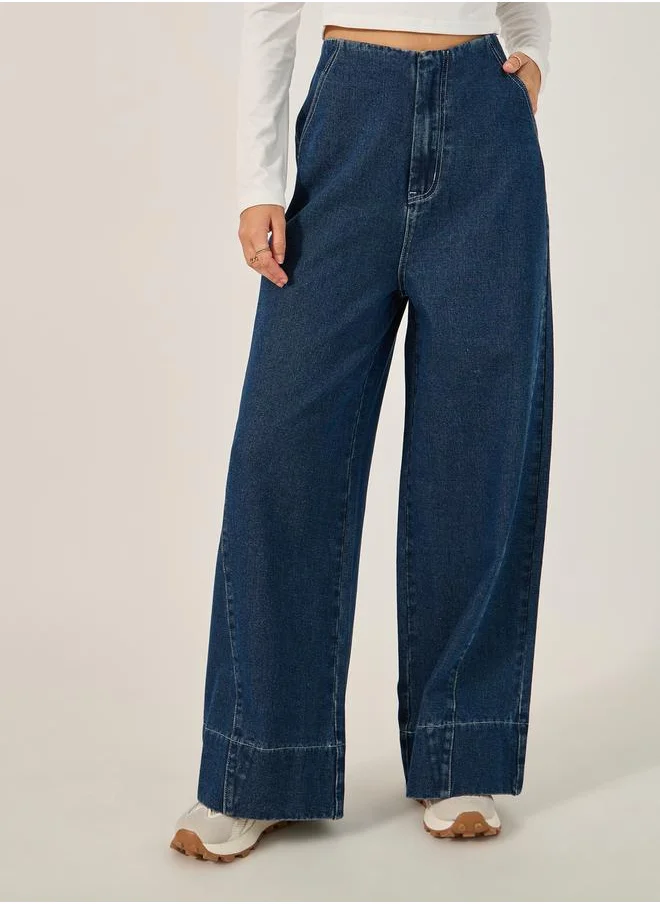 Styli High Rise Wide Leg Jeans