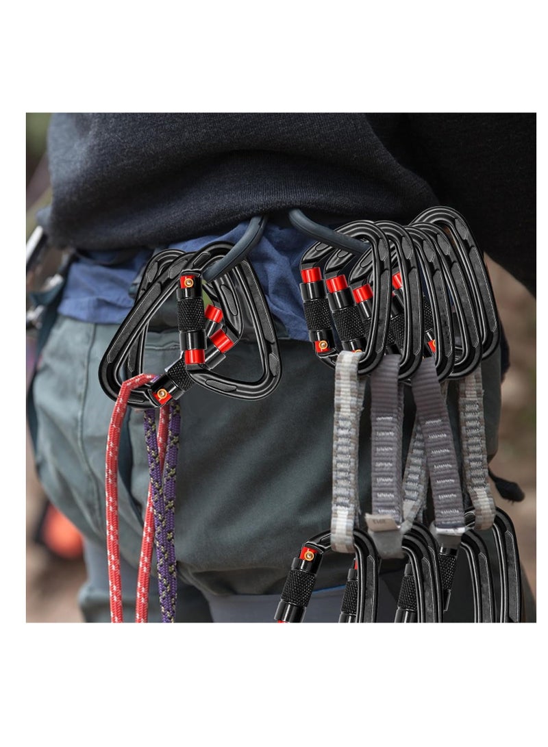 Auto Locking Carabiner Clips - 24KN (5289lbs) Heavy Duty Carabiners, 2PCS Large Carabiner Clip for Keychains, Hammock, Camping, Gym, Hiking, Outdoor, Dog Leash