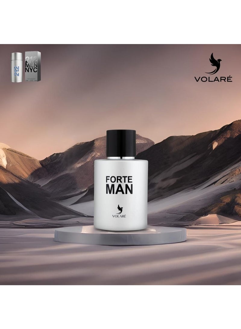 فولاري عطر فورت مان أو دو برفيوم من فولار للرجال - ١٠٠ مل (مستوحى من عطر كارولينا هيريرا 212 ) - Image 3