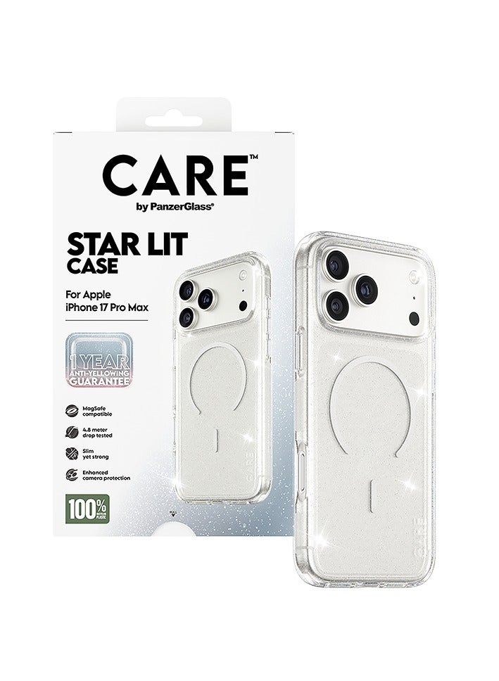PanzerGlass CARE Flagship Case Urban Explorer Star Lit Wihte MagSafe iPhone 17 Pro Max - Glitter Clear - Image 2