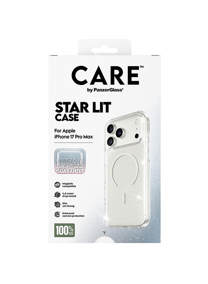 PanzerGlass CARE Flagship Case Urban Explorer Star Lit Wihte MagSafe iPhone 17 Pro Max - Glitter Clear - Image 4