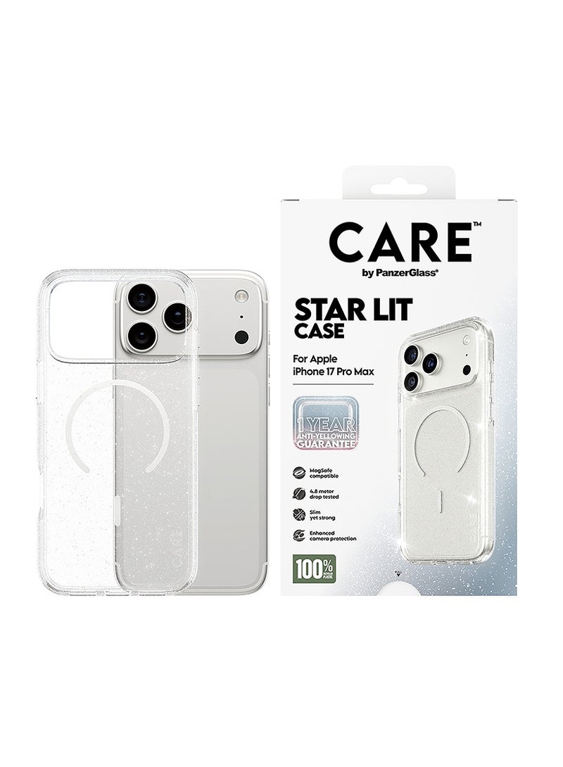 PanzerGlass CARE Flagship Case Urban Explorer Star Lit Wihte MagSafe iPhone 17 Pro Max - Glitter Clear - Image 1