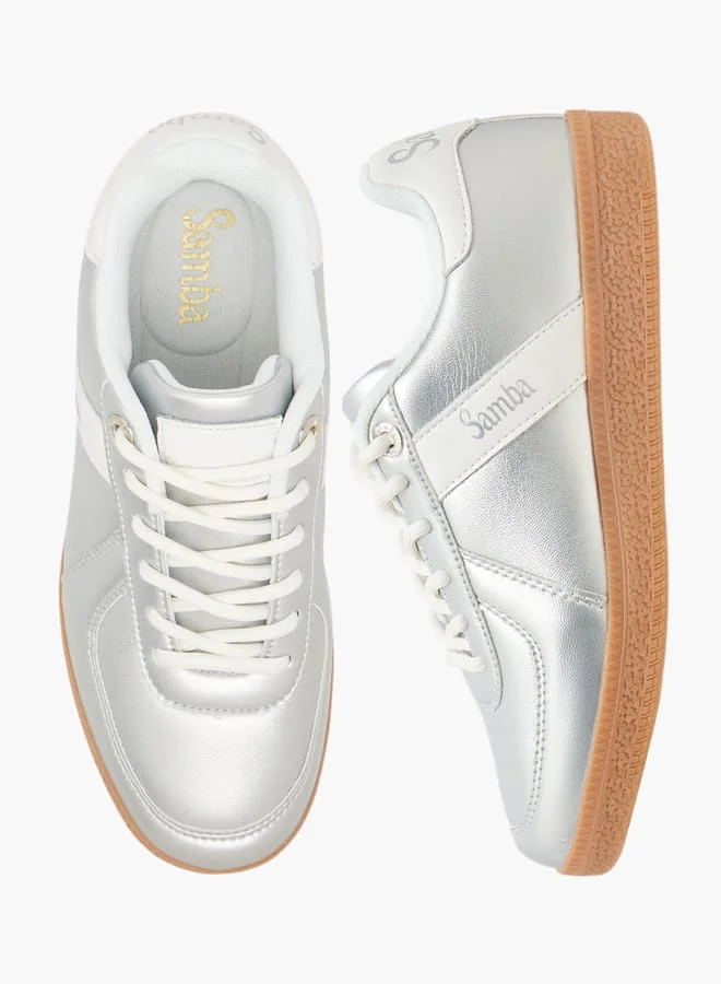 SAMBA Womens' Panelled Lace-Up Sneakers