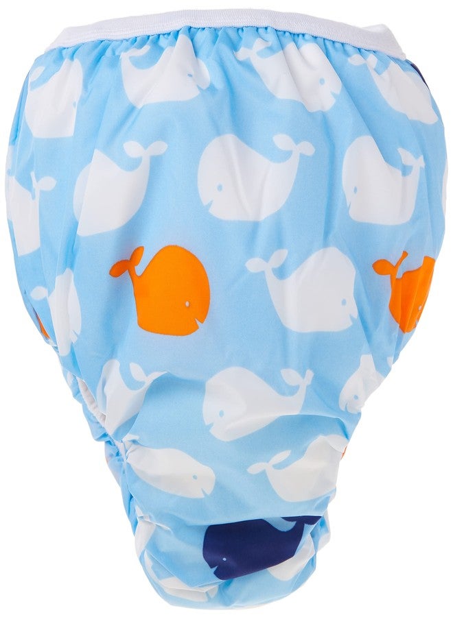Kushies Baby Waterproof Training Pant, Blue, 38-44 Pounds, Whales, X-Large - Image 1