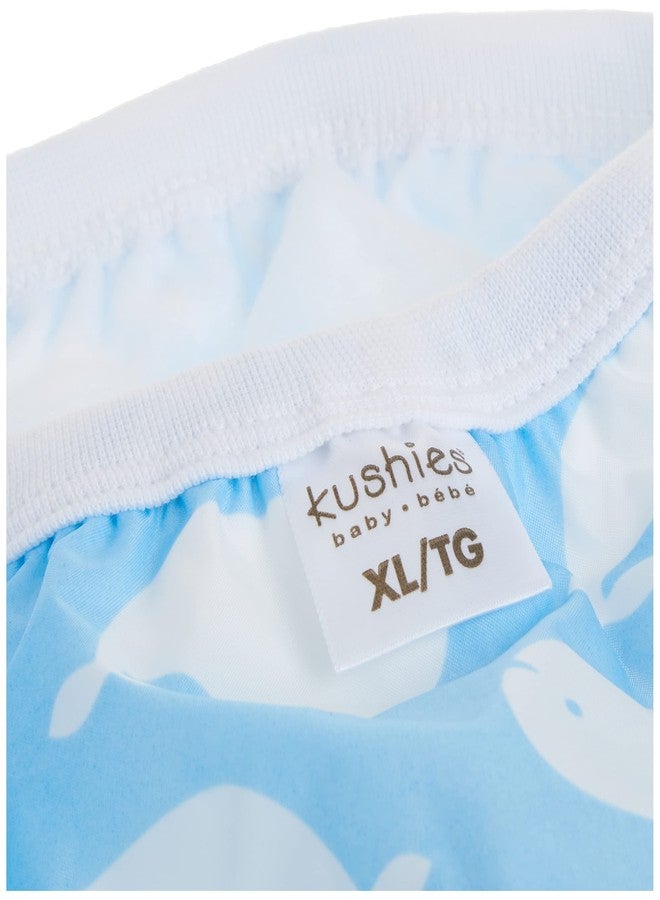 Kushies Baby Waterproof Training Pant, Blue, 38-44 Pounds, Whales, X-Large - Image 3