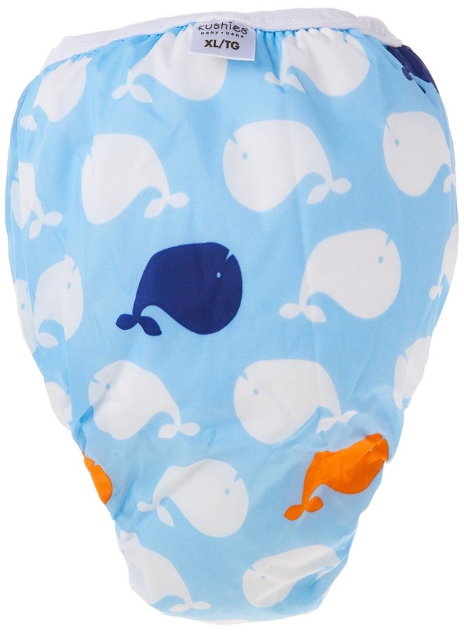 Kushies Baby Waterproof Training Pant, Blue, 38-44 Pounds, Whales, X-Large - Image 2