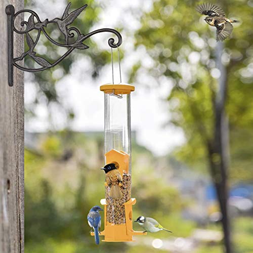 Livfodrm 2PCS Plant Hangers Outdoor Plant Hooks for Wall/Fence, Hummingbird Hanging Plant Bracket Heavy Duty Cast Iron Plant Hanger for Lantern/Bird Feeder, Drak Brown - Image 5
