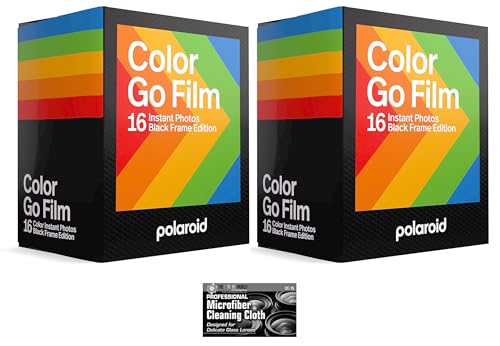 The Imaging World Polaroid Originals Go Instant Color Film - Black Frame - for The Polaroid GO Camera - 2 Double Packs with Cloth (32 Photos) - Image 1