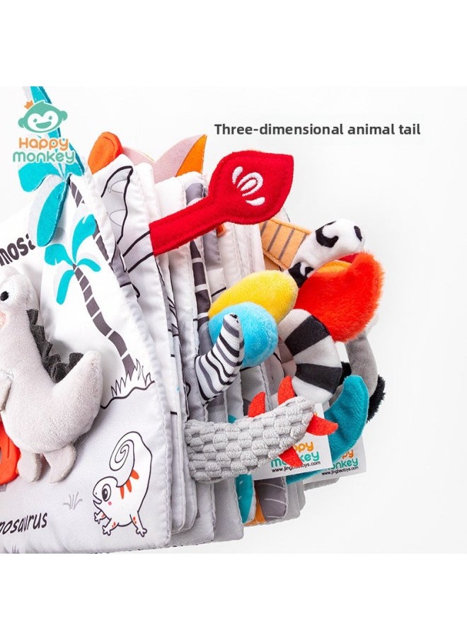 Generic - Happy Monkey Stereo Tail Cloth Book Tear Not To Rip With Teeth Gum Baby Grasp Perception Training Early Education Toy-Color:Teether Doll Cloth Book-puppy (6 Pages, 12 Sides) - Image 1