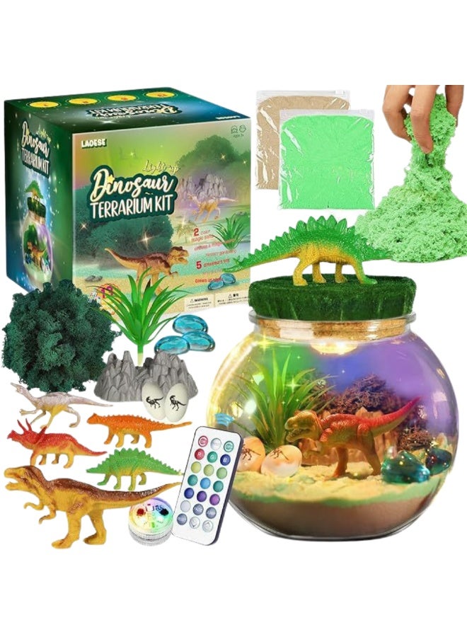 ماكدو مجموعة ألعاب زجاجة ديناصور صديقة للبيئة - هدية عيد ميلاد مبتكرة، بما في ذلك نماذج ديناصورات ملونة وأضواء تحكم عن بعد، ممتعة مصنوعة يدويًا تلهم إبداع الأطفال - Image 1