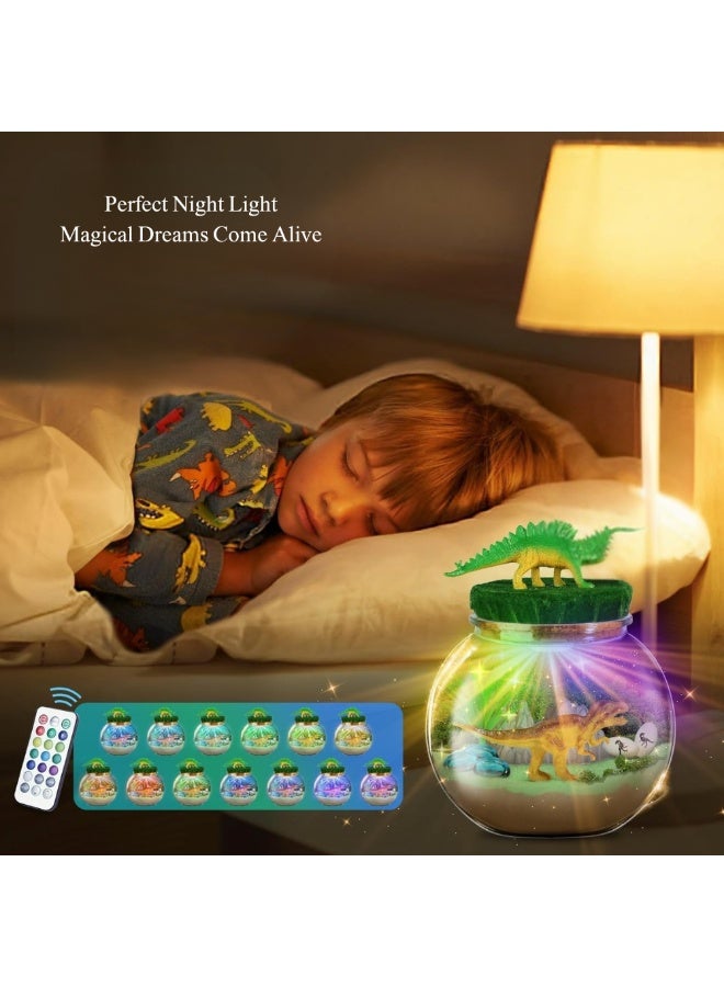 ماكدو مجموعة ألعاب زجاجة ديناصور صديقة للبيئة - هدية عيد ميلاد مبتكرة، بما في ذلك نماذج ديناصورات ملونة وأضواء تحكم عن بعد، ممتعة مصنوعة يدويًا تلهم إبداع الأطفال - Image 3