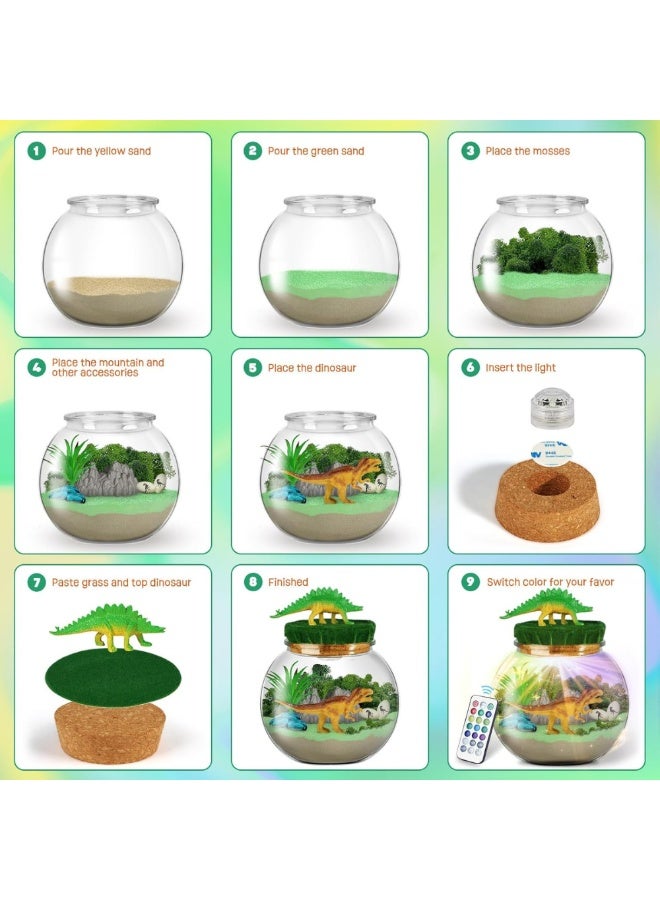 ماكدو مجموعة ألعاب زجاجة ديناصور صديقة للبيئة - هدية عيد ميلاد مبتكرة، بما في ذلك نماذج ديناصورات ملونة وأضواء تحكم عن بعد، ممتعة مصنوعة يدويًا تلهم إبداع الأطفال - Image 4