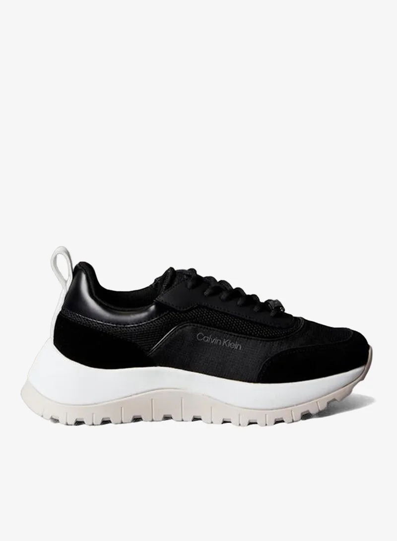 CALVIN KLEIN Leather and Mesh Mixed Material Trainers