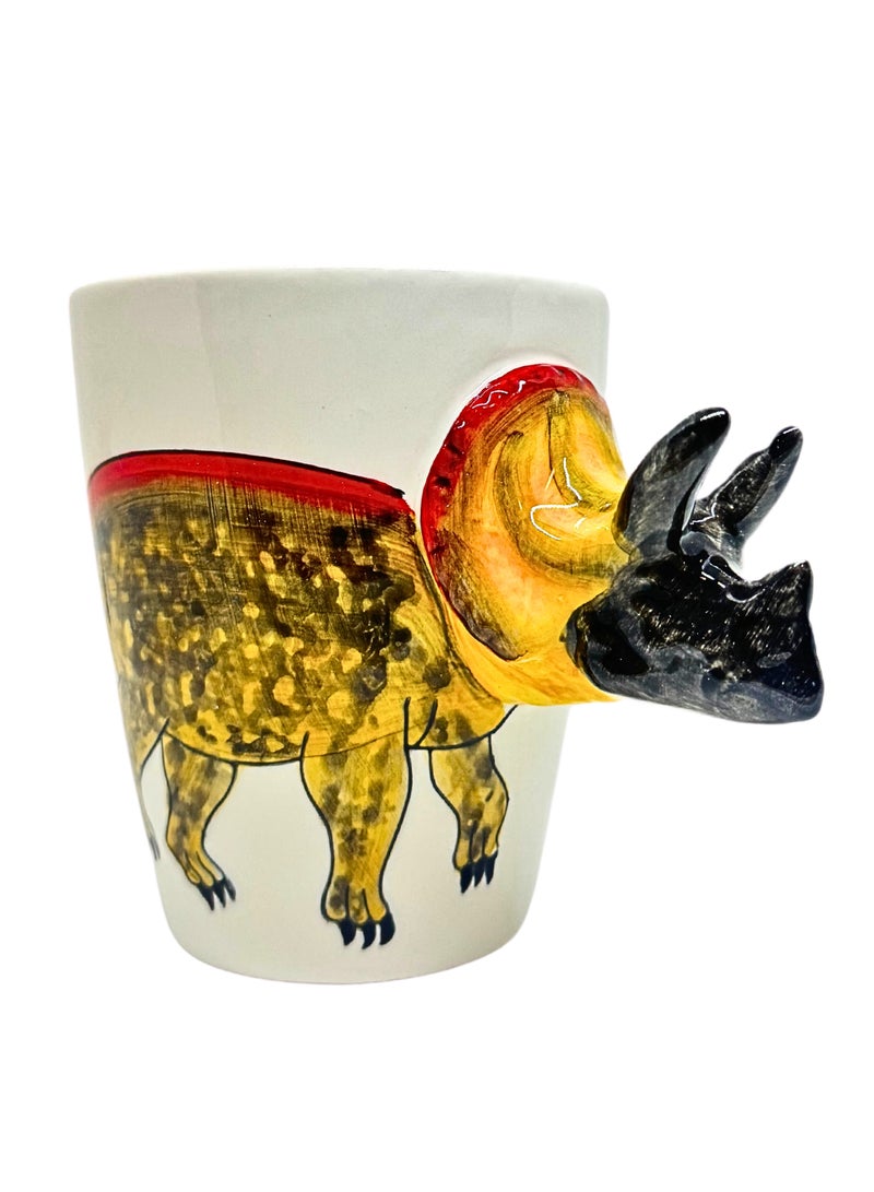 SOLARAE Animals 3D Ceramic Dinosaur Character Design Coffee Mugs, Tea Cups, Funny Creative Ceramic Drinkware Milk Cups, Large Capacity 400ml. (SPINOSAURUS) - Image 1
