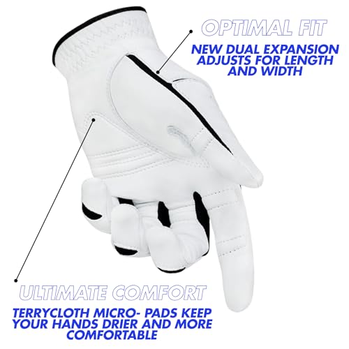 Bionic Men's StableGrip 2.0 Golf Glove, White, Left Hand, Large - Image 3