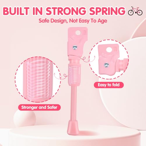 LEICHTEN Kickstand for Kids Bike, Kids Bike Kickstand for 16 Inch Wheel Children's Bicycle Single-Side Kick Stand Rear Mount Bikes Support Racks Pink for Girls and Boys Bike, Non-adjustable - Image 5