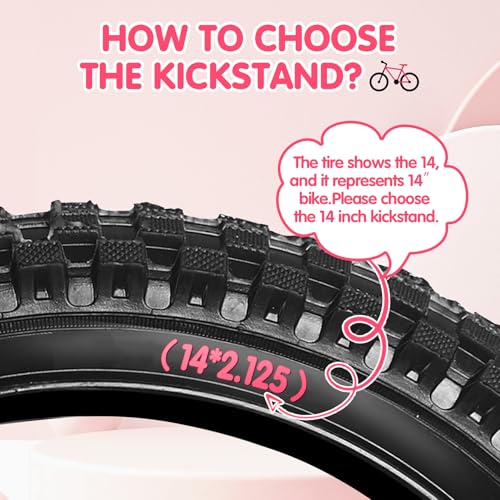 LEICHTEN Kickstand for Kids Bike, Kids Bike Kickstand for 16 Inch Wheel Children's Bicycle Single-Side Kick Stand Rear Mount Bikes Support Racks Pink for Girls and Boys Bike, Non-adjustable - Image 3