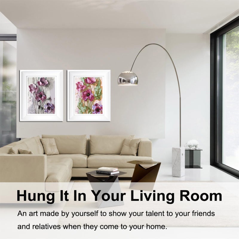 BAISITE Paint by Numbers Kit for Adults Beginners,12" Wx16 L 2 Pack Canvas for Painting Kits for Adults in Colorful Box-Poppies 6566 - Image 4