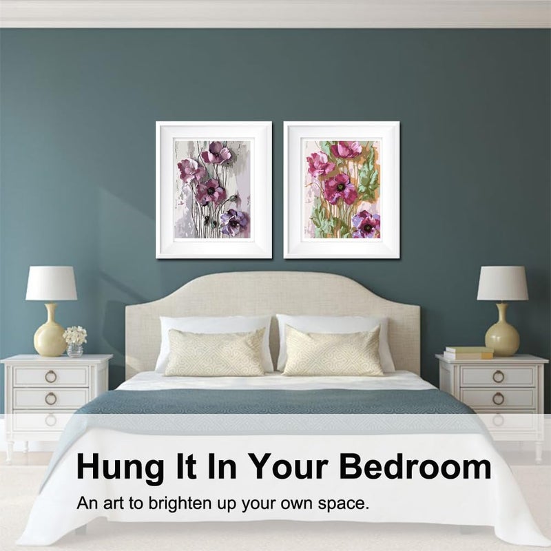 BAISITE Paint by Numbers Kit for Adults Beginners,12" Wx16 L 2 Pack Canvas for Painting Kits for Adults in Colorful Box-Poppies 6566 - Image 2