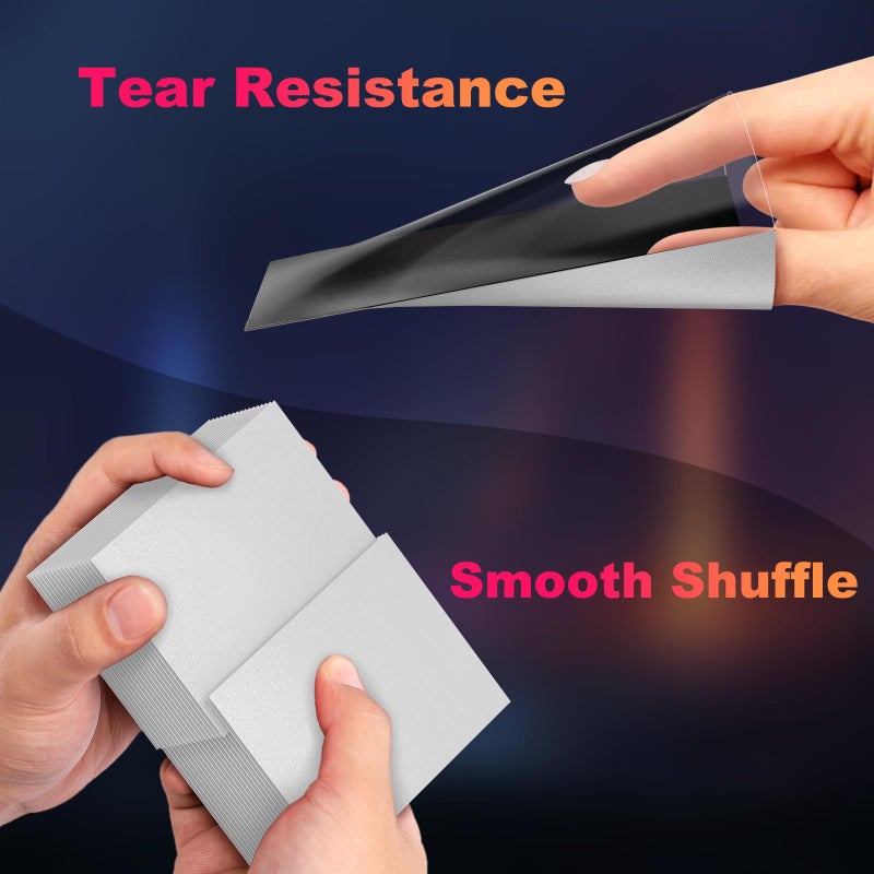 Proijeut 200 Pack Card Sleeves, Matte Dual Trading Card Sleeves with Opaque Back & Smooth Shuffle, Tear Resistant Card Protectors for MTG, TCG and Game Cards (Justice Silver) - Image 5