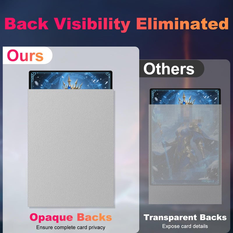 Proijeut 200 Pack Card Sleeves, Matte Dual Trading Card Sleeves with Opaque Back & Smooth Shuffle, Tear Resistant Card Protectors for MTG, TCG and Game Cards (Justice Silver) - Image 3