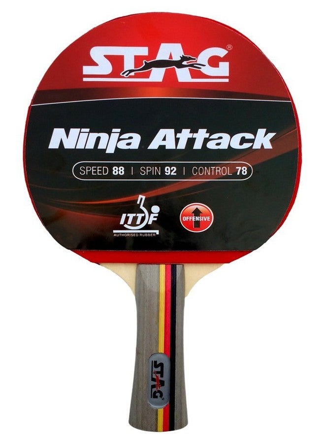 Stag Ninja Attack Table Tennis Racquet with Authorised Rubber - Image 1