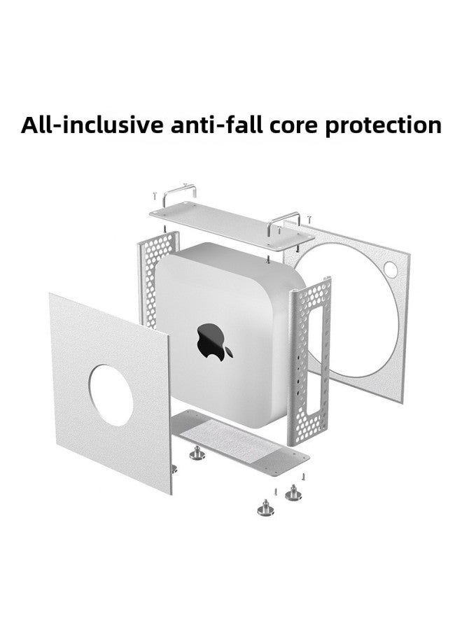 M4 Computer Host Protective Shell Aluminum Alloy Anti-fall Dustproof Heat Dissipation Protective Shell Is Suitable For Mac Mini Host-Color:Silver Pro Edition - Image 4