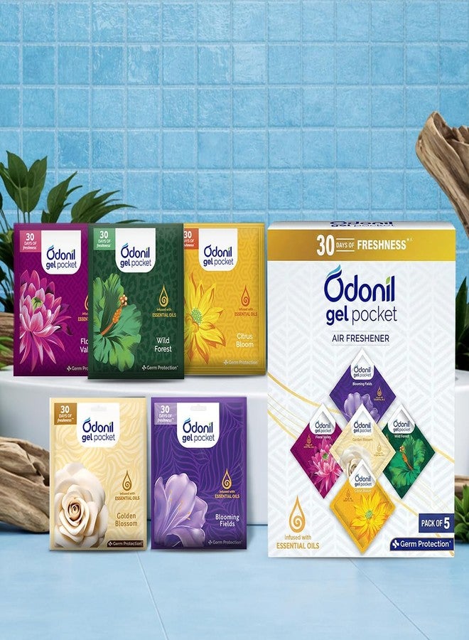 أودونيل جل بوكيت - 50 غرام (10 غرام × 5) | عبوة من 5 روائح متنوعة | معطر بالزيوت العطرية | حماية من الجراثيم | يدوم حتى 30 يومًا | معطر جو للحمام والمرحاض والمنزل والمكتب. - Image 3