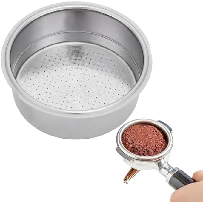 GNAFOTU 51 Mm Coffee Portafilter Basket Stainless Steel Double Layer Pressurized Coffee Filter Reusable Coffee Filter Double Cup - Image 1